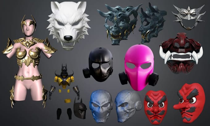 3d sculpt custom 3d mask 3d helmet cosplay armor halloween mask 3d cosplay props