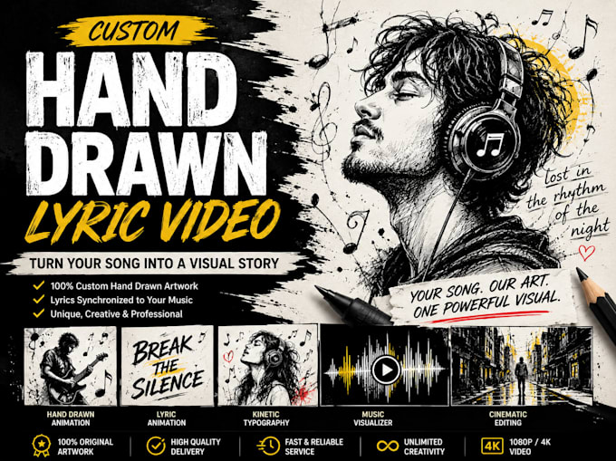 create a hand drawn lyrics video for your song