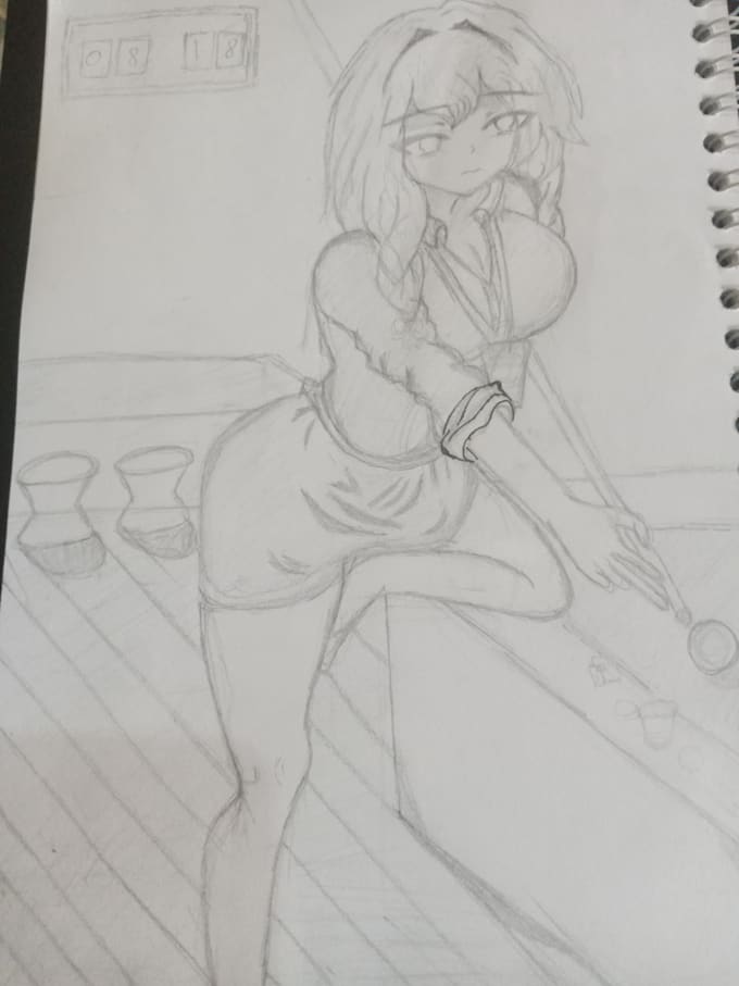 a custom anime character sketch