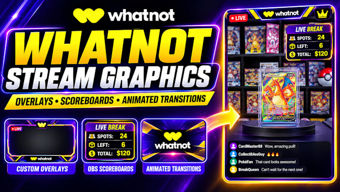 design animated whatnots, transition and obs scoreboard