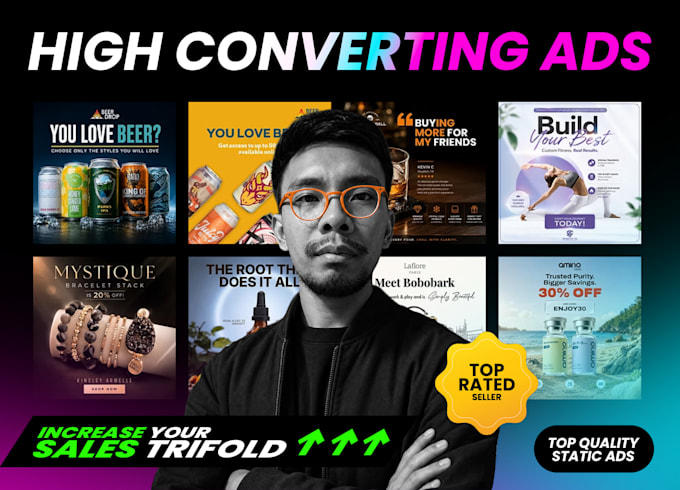 design high converting static ads and meta ad creatives