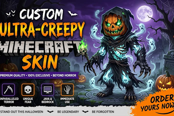 create custom halloween minecraft skin character horror spooky java and bedrock
