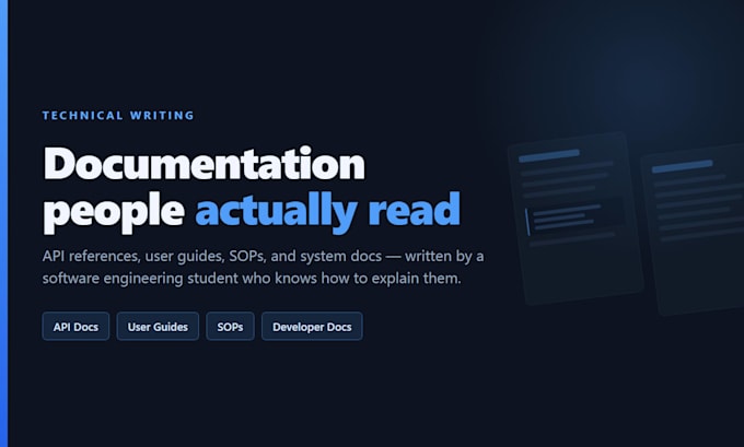 write technical documentation, API docs, and user guides