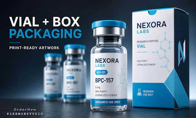 design peptide vial, medicine boxes and pharma packaging