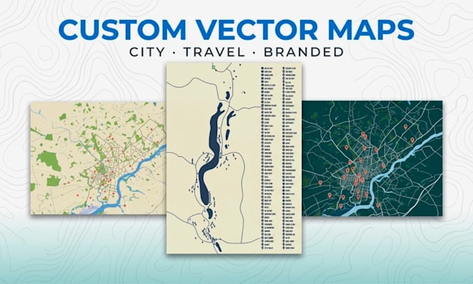 design a custom vector city map illustration, travel map and tourist map