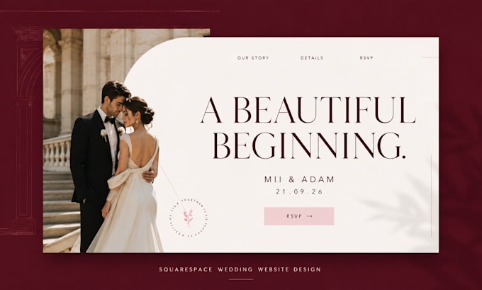 design a luxury squarespace website with rsvp