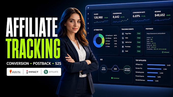 set up affiliate tracking, s2s postback and conversion tracking