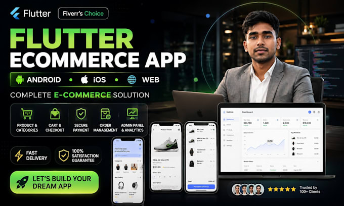 develop ecommerce mobile app for android ios and web using flutter
