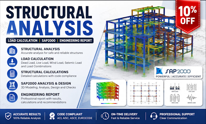 do structural analysis load calculation engineering report sap2000