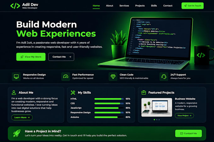 create a responsive website using HTML CSS and javascript