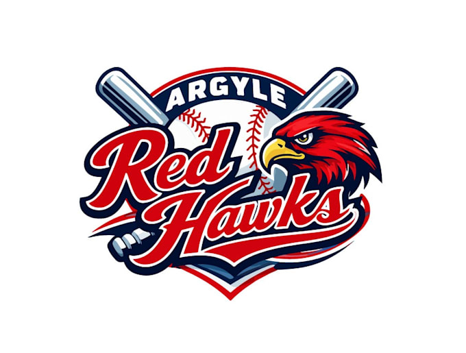 create graceful fantastic hawk and baseball logo design