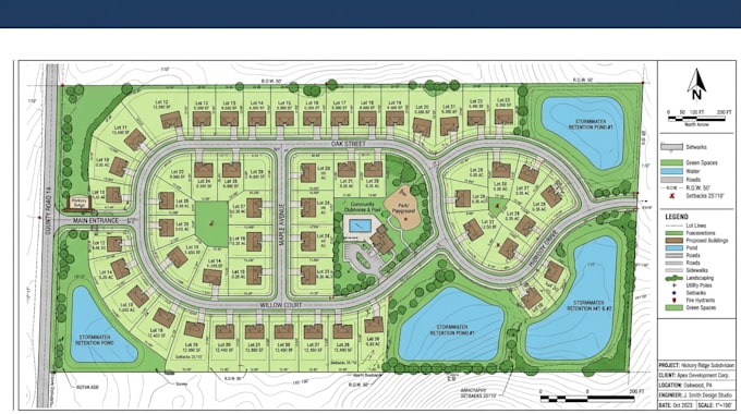design subdivision maps, site plan, urban and residential development layouts