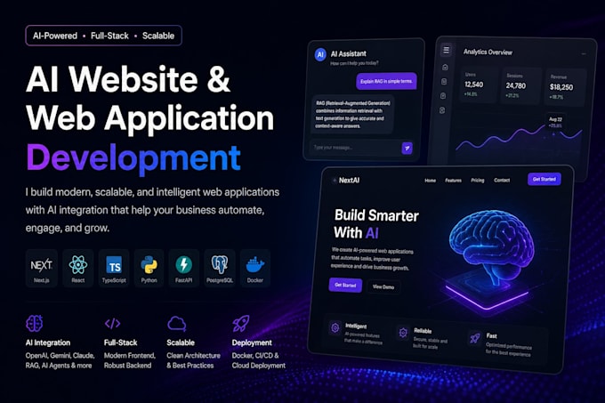 develop ai website, ai web app with software ai integration