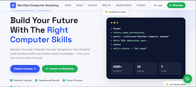 design a professional website for your computer institute or coaching center