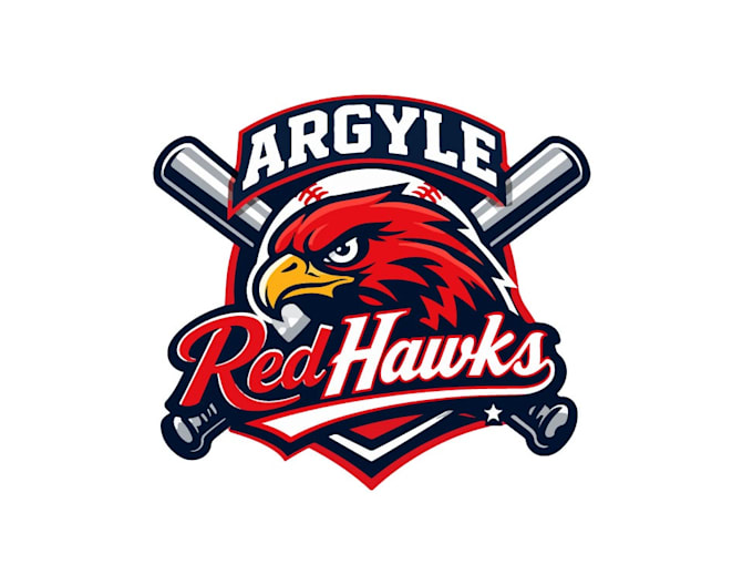 create wonderful excellent hawk and baseball logo design