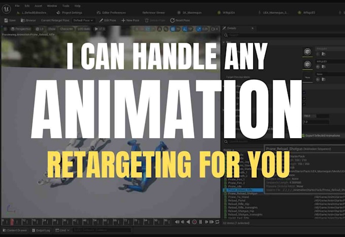 fix or retarget and setup animation blueprint for 3d character in unreal engine