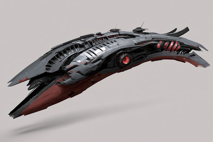 create an aircraft spaceship sci fi illustration
