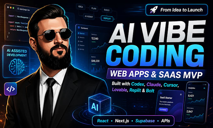 build your web app, saas mvp website using ai vibe coding with codex or claude