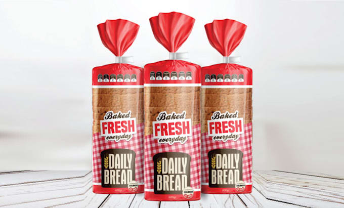 design custom bread bag packaging, food packaging, pouch,design for baker