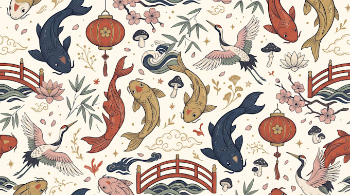 design a cute cartoon seamless pattern for fabric and products
