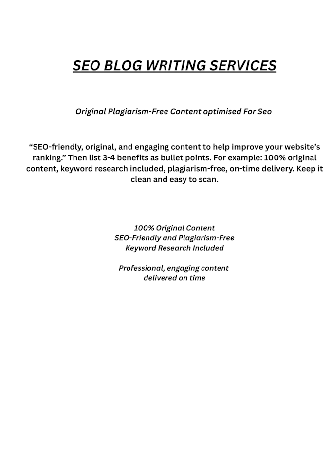 write seo blog articals post