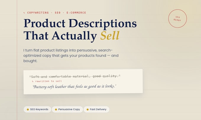 write SEO optimized product descriptions for your online store