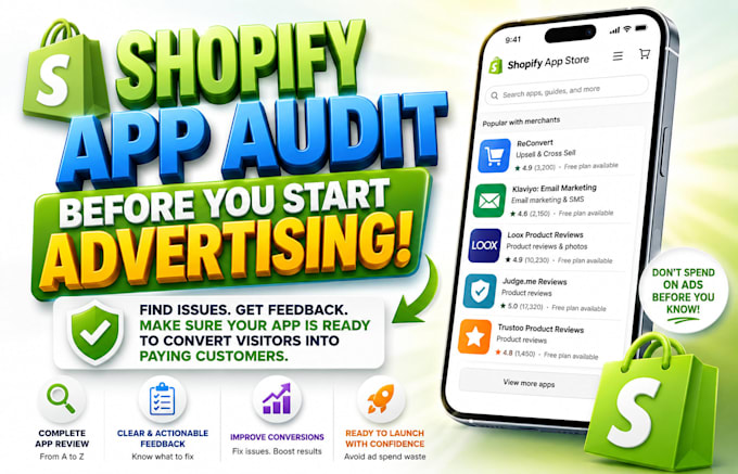 analyse shopify app, audit shopify app, and shopify app qa