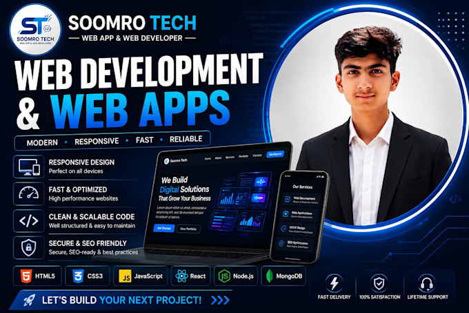 develop responsive web application using react and node js