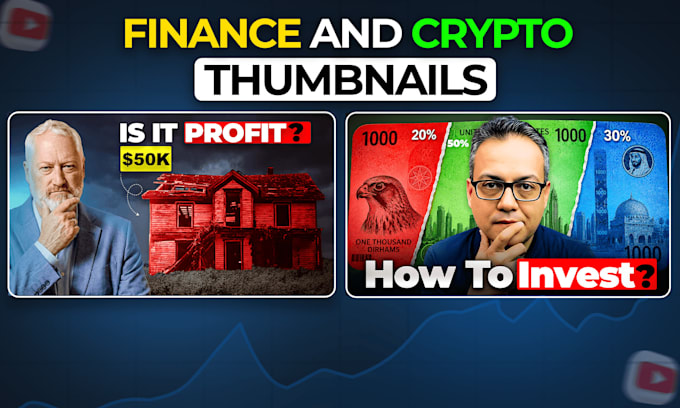 design high ctr youtube thumbnails for finance crypto and business