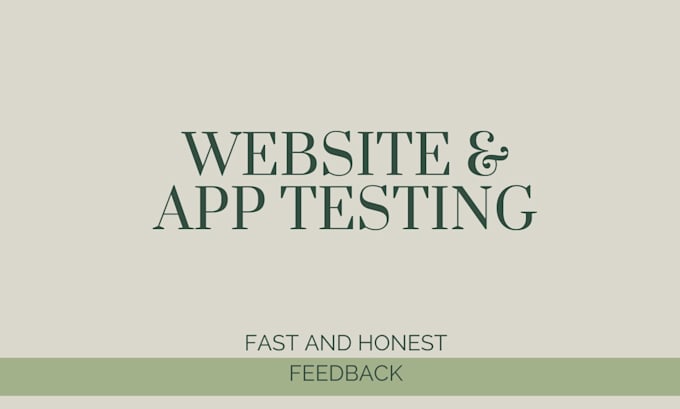 test your website or mobil app