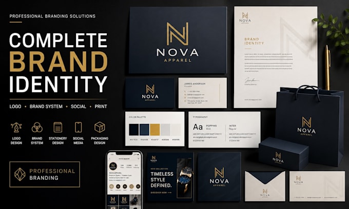 create a professional brand identity package for startups