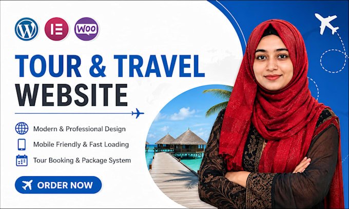 design a modern tour and travel wordpress website