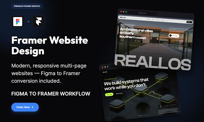 design a responsive multi page website in framer