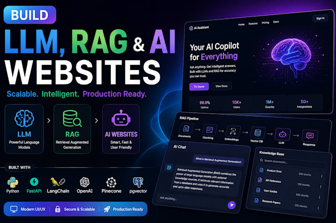 build custom ai solutions, llm, rag and ai websites