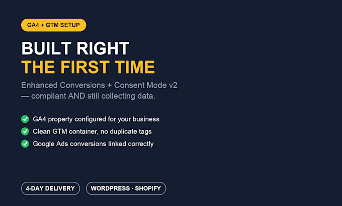 set up ga4 and google tag manager with enhanced conversions