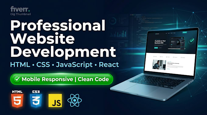 build a professional responsive website in HTML, CSS, and javascript