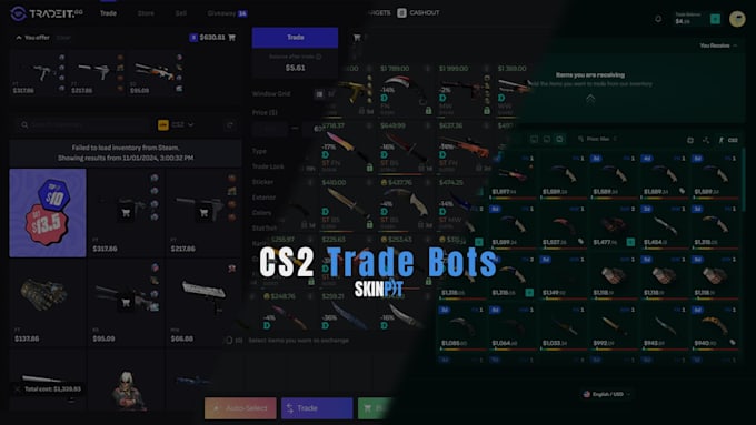 create cs2 skin trading bot, skinport bot, auto purchase bot