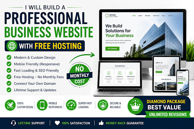 build a professional business website with free hosting
