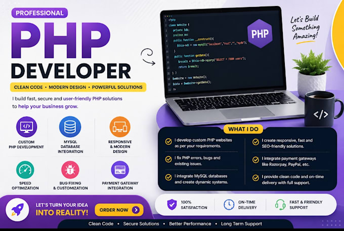 develop a professional wordpress or custom coded website