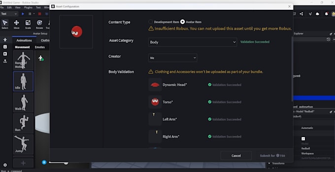 create a roblox ugc bundle with dynamic head
