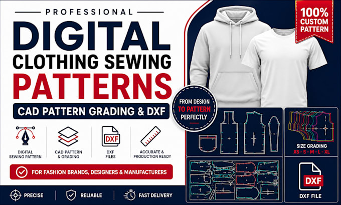 create digital clothing sewing patterns cad grading and dxf