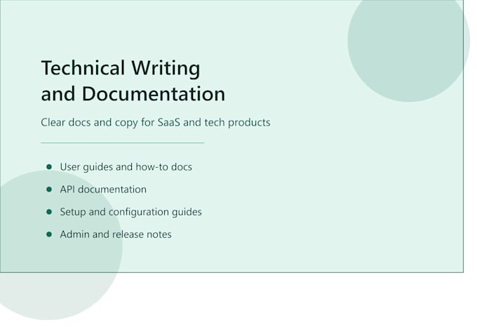 write technical documentation for your saas product