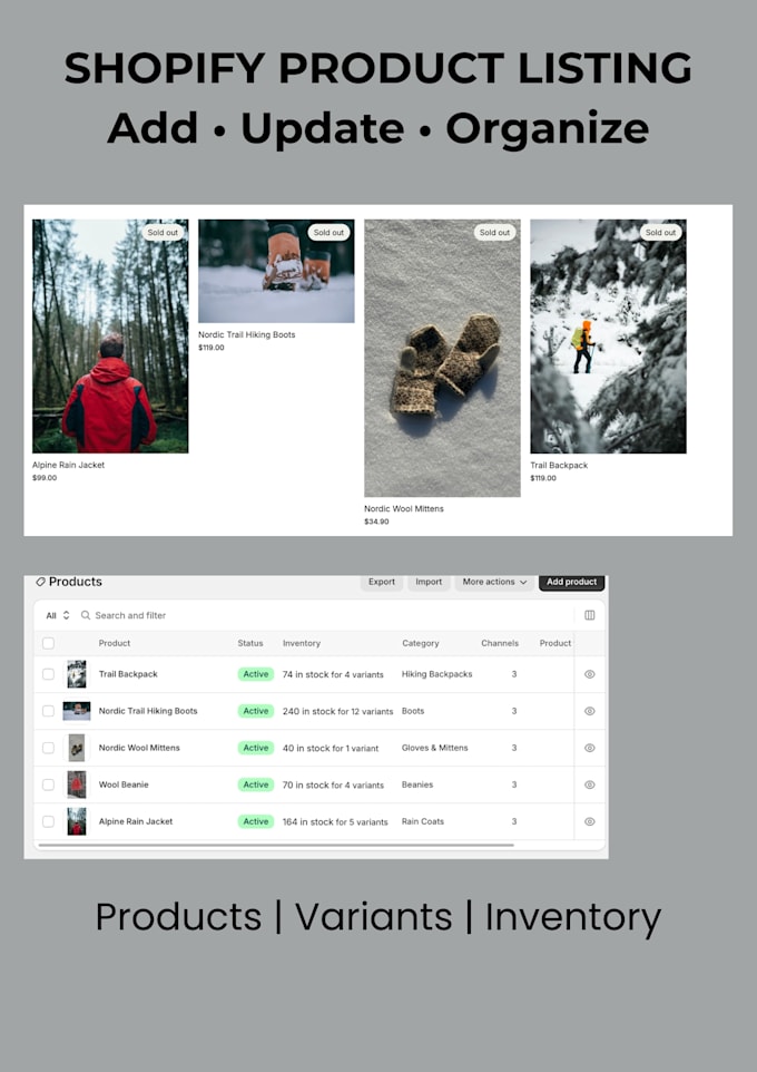 add and organize products in your shopify store