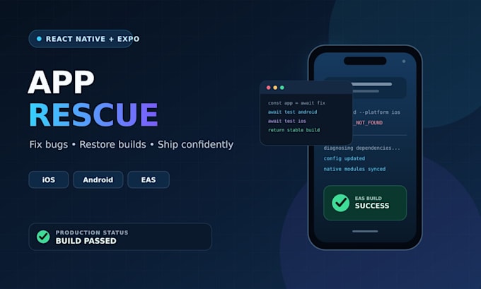 fix react native expo apps and eas build errors