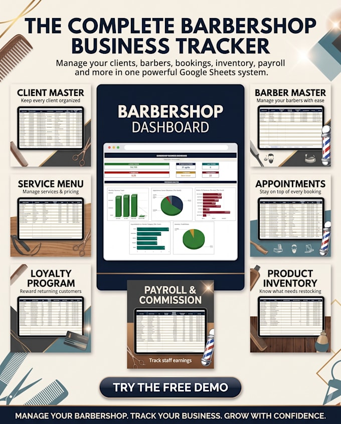 create a custom barbershop business tracker in google sheets