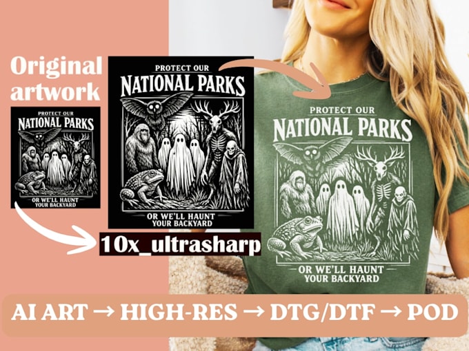 upscale and prepare ai art for dtg dtf pod printing
