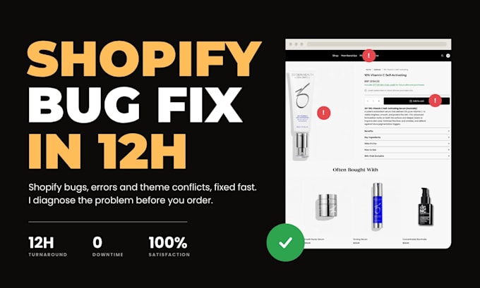 do shopify bug fix, shopify custom coding and customizations
