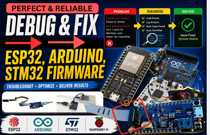 debug, fix esp32 arduino stm32 firmware, embedded system