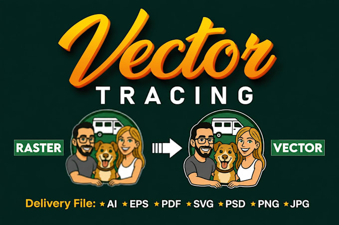 do manual vector tracing, redraw logo, convert image to vector