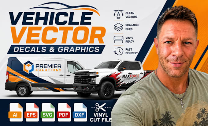 convert van decal vector fleet logo redraw, truck graphics vector vinyl cut file
